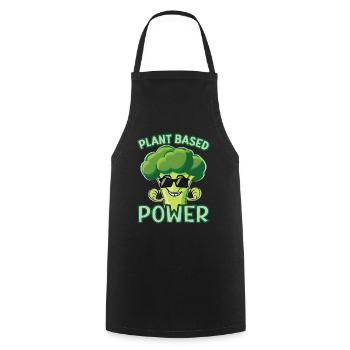 Veganer Vegetarischer Brokkoli Pflanzen Basis Fitn - Kochschürze - Schwarz - Vorne - AI Model Male 185 dark (185cm)