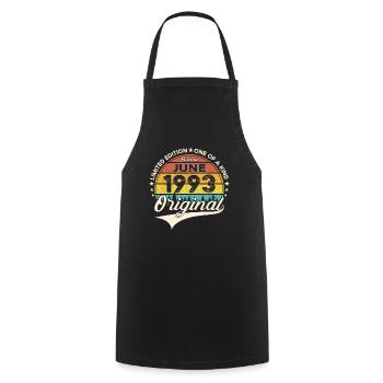 30th Birthday Man Year 1993 Original June - Cooking Apron - black - Front - AI Model Male 185 dark (185cm)