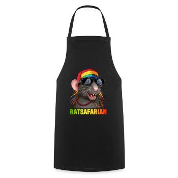 Cool Rasta Rat Colorful - Cooking Apron - black - Front - AI Model Male 185 dark (185cm)