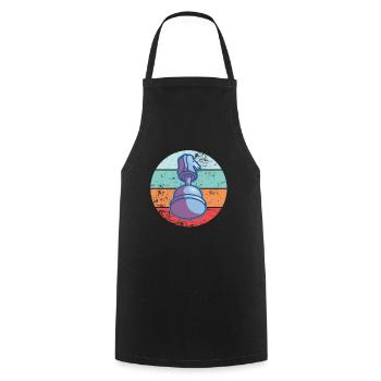 Vintage Chess Piece Retro Chess Piece - Cooking Apron - black - Front - AI Model Male 185 dark (185cm)