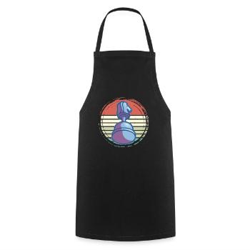 Vintage Chess Piece Retro Chess Piece - Cooking Apron - black - Front - AI Model Male 185 dark (185cm)