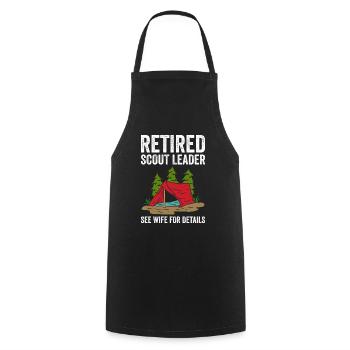 Retired Scout Leader See Wife For Details - Cooking Apron - black - Front - AI Model Male 185 dark (185cm)