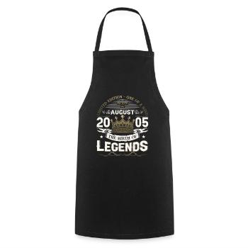 18ème Anniversaire Homme Août Millésime 2005 Légendaire - Tablier de cuisine - noir - Devant - AI Model Male 185 dark (185cm)