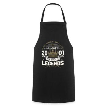 22nd Birthday Man August Vintage 2001 Legendary - Cooking Apron - black - Front - AI Model Male 185 dark (185cm)