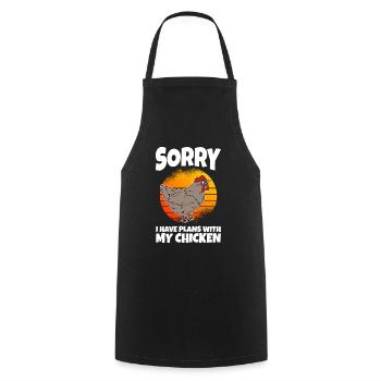 Désolé, j’ai des projets avec mon poulet - Tablier de cuisine - noir - Devant - AI Model Male 185 dark (185cm)