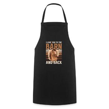 Horse Lover Love To Barn And Back - Cooking Apron - black - Front - AI Model Male 185 dark (185cm)