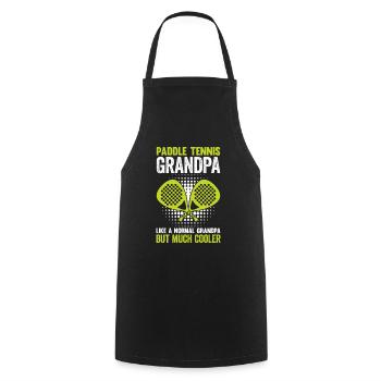Grand-père de paddle-tennis comme un grand-père normal - Tablier de cuisine - noir - Devant - AI Model Male 185 dark (185cm)