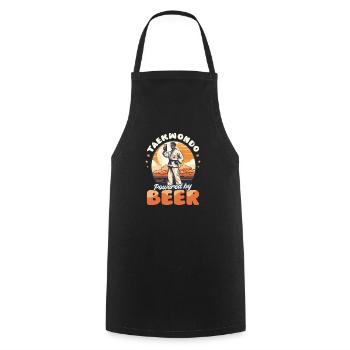 Taekwondo-Kämpfer mit Bier - Kochschürze - Schwarz - Vorne - AI Model Male 185 dark (185cm)