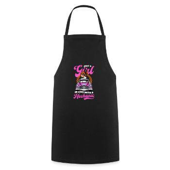 Car Mechanic Girl In Love With Mechanic - Cooking Apron - black - Front - AI Model Male 185 dark (185cm)