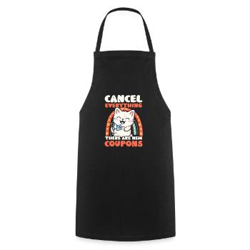 Couponer Cancel Everything New Coupons - Cooking Apron - black - Front - AI Model Male 185 dark (185cm)