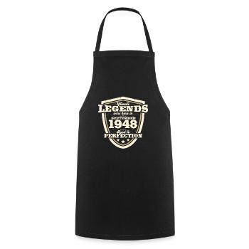 75ème Anniversaire Millésime Septembre Millésime 1948 - Tablier de cuisine - noir - Devant - AI Model Male 185 dark (185cm)