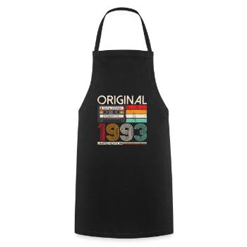 30ème Anniversaire Septembre Millésime 1993 Cassette - Tablier de cuisine - noir - Devant - AI Model Male 185 dark (185cm)