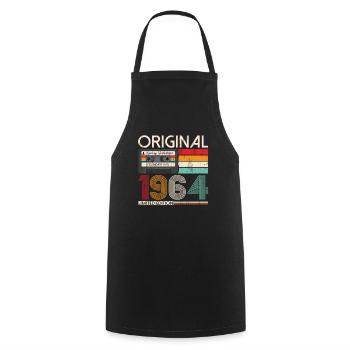 59ème Anniversaire Septembre Millésime 1964 Cassette - Tablier de cuisine - noir - Devant - AI Model Male 185 dark (185cm)