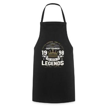 25ème Anniversaire Légende Septembre Millésime 1998 - Tablier de cuisine - noir - Devant - AI Model Male 185 dark (185cm)