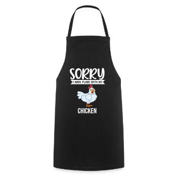 Lustiger Hühner Spruch Huhn - Kochschürze - Schwarz - Vorne - AI Model Male 185 dark (185cm)