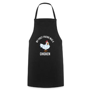 Lustiger Hühner Spruch Huhn - Kochschürze - Schwarz - Vorne - AI Model Male 185 dark (185cm)