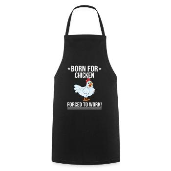 Drôle de poulet disant poulet - Tablier de cuisine - noir - Devant - AI Model Male 185 dark (185cm)