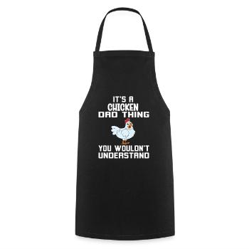 Funny Chicken Saying Chicken - Cooking Apron - black - Front - AI Model Male 185 dark (185cm)