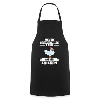Lustiger Hühner Spruch Huhn - Kochschürze - Schwarz - Vorne - AI Model Male 185 dark (185cm)