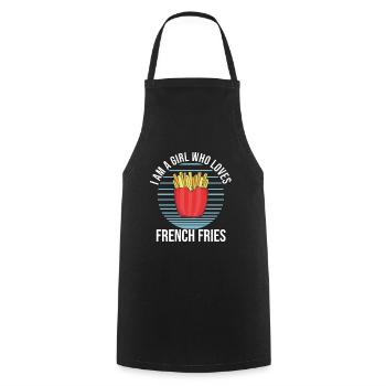 Funny Fries Funny French Fries - Cooking Apron - black - Front - AI Model Male 185 dark (185cm)