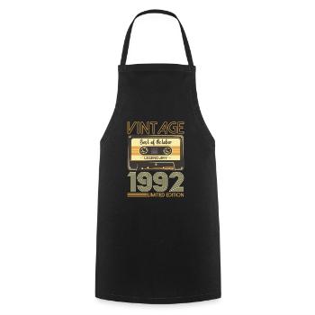 31st Birthday Cassette October Vintage 1992 Tape - Cooking Apron - black - Front - AI Model Male 185 dark (185cm)