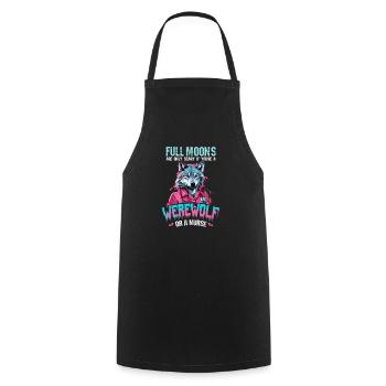 Halloween Nurse Only Scary When Werewolf Or Nurse - Cooking Apron - black - Front - AI Model Male 185 dark (185cm)