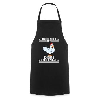 Lustiger Hühner Spruch Huhn - Kochschürze - Schwarz - Vorne - AI Model Male 185 dark (185cm)