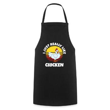 Lustiger Hühner Spruch Huhn - Kochschürze - Schwarz - Vorne - AI Model Male 185 dark (185cm)