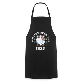 Funny Chicken Saying Chicken - Cooking Apron - black - Front - AI Model Male 185 dark (185cm)