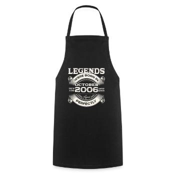 October Vintage 2006 17th Birthday Gift - Cooking Apron - black - Front - AI Model Male 185 dark (185cm)