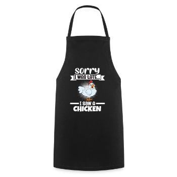 Lustiger Hühner Spruch Huhn - Kochschürze - Schwarz - Vorne - AI Model Male 185 dark (185cm)