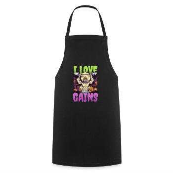 Bodybuilding Halloween I Love Gains - Cooking Apron - black - Front - AI Model Male 185 dark (185cm)