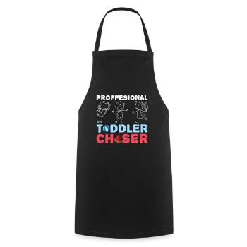 Au Pair Fille Maternelle Nounou - Tablier de cuisine - noir - Devant - AI Model Male 185 dark (185cm)
