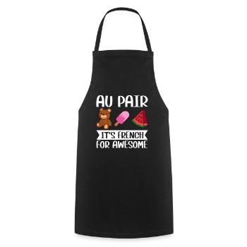 Au Pair Fille Maternelle Nounou - Tablier de cuisine - noir - Devant - AI Model Male 185 dark (185cm)