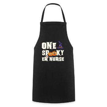 Halloween Nurse Pumpkin - Cooking Apron - black - Front - AI Model Male 185 dark (185cm)