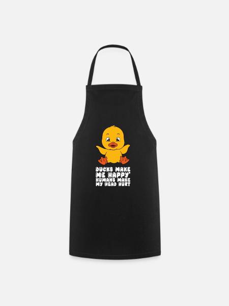 Funny Duck Cute Ducks - Cooking Apron - black