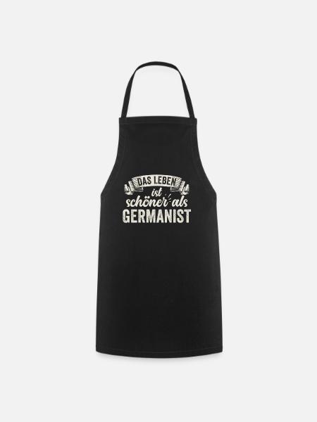 Lustige Germanist Sprache Literatur Grammatik - Kochschürze - Schwarz