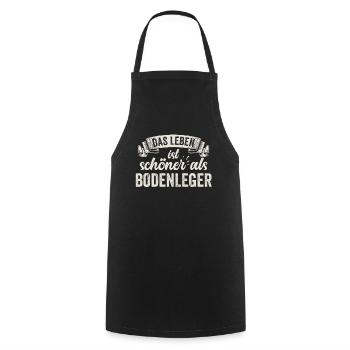 Bodenleger Fußbodenbelag Parkett Laminat Teppich - Kochschürze - Schwarz - Vorne - AI Model Male 185 dark (185cm)