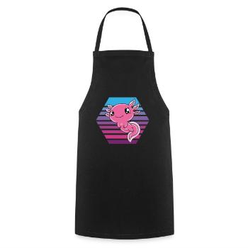Axolotl mignon Axolotl drôle - Tablier de cuisine - noir - Devant - AI Model Male 185 dark (185cm)