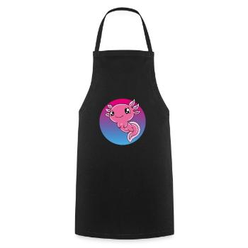 Axolotl mignon Axolotl drôle - Tablier de cuisine - noir - Devant - AI Model Male 185 dark (185cm)