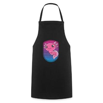 Axolotl mignon Axolotl drôle - Tablier de cuisine - noir - Devant - AI Model Male 185 dark (185cm)