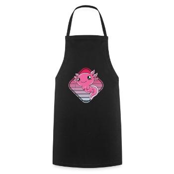 Axolotl mignon Axolotl drôle - Tablier de cuisine - noir - Devant - AI Model Male 185 dark (185cm)