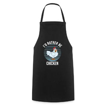 Funny Chicken Saying Chicken - Cooking Apron - black - Front - AI Model Male 185 dark (185cm)
