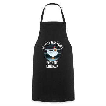 Lustiger Hühner Spruch Huhn - Kochschürze - Schwarz - Vorne - AI Model Male 185 dark (185cm)