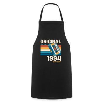 29e anniversaire Cassette Novembre Vintage 1994 - Tablier de cuisine - noir - Devant - AI Model Male 185 dark (185cm)
