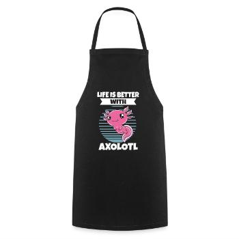 Axolotl drôle Axolotl mignon - Tablier de cuisine - noir - Devant - AI Model Male 185 dark (185cm)