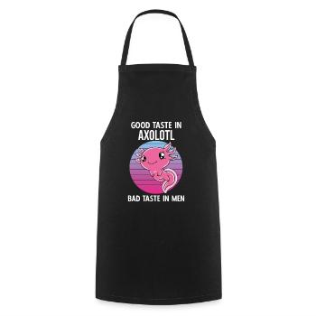 Axolotl drôle Axolotl mignon - Tablier de cuisine - noir - Devant - AI Model Male 185 dark (185cm)