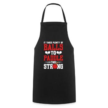 Tennis de table dictant raquette de tennis de table - Tablier de cuisine - noir - Devant - AI Model Male 185 dark (185cm)