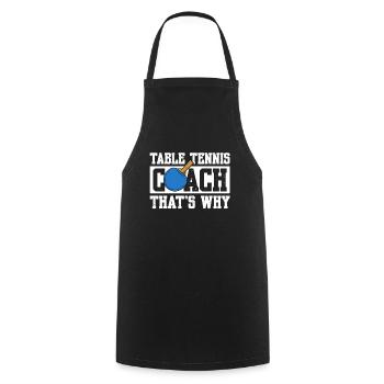 Tennis de table dictant raquette de tennis de table - Tablier de cuisine - noir - Devant - AI Model Male 185 dark (185cm)