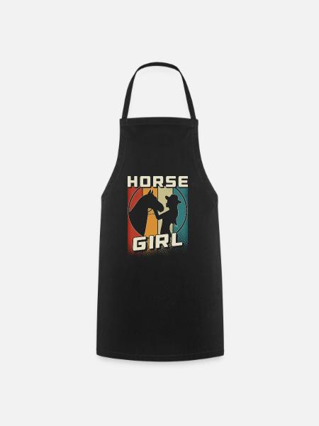 Horse Girl Pferdemädchen Pferdereiten Reiterin - Kochschürze - Schwarz